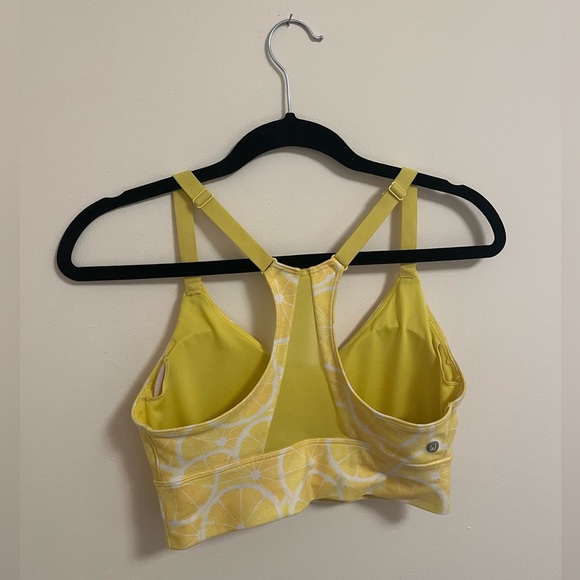 Wildfox Sweat Yellow Lemon Print Sports Bra, Size S - Picture 4 of 16